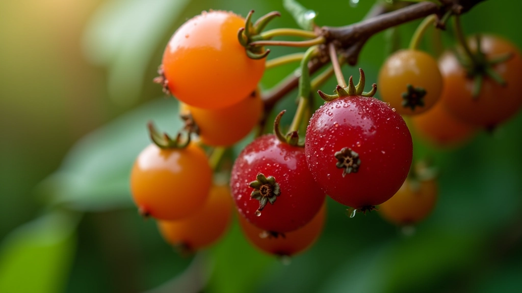 Detailed view of ripe blackcurrants and gooseberries ready for harvest